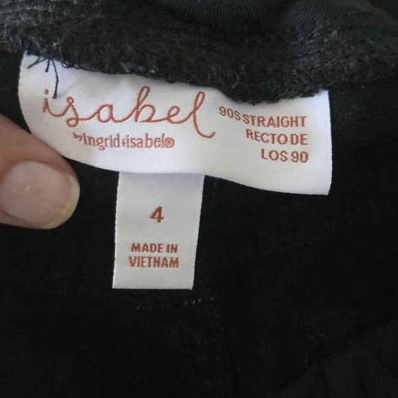 Isabel by Ingrid Isabel Maternity Cargo Black Jeans 90s straight style Size 4 - Picture 10 of 10